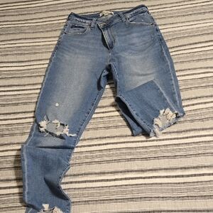 Abercrombie & Fitch Light Blue Distressed Skinny Jeans